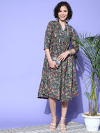InWeave Women's Green Jaal Print Dress - Distacart