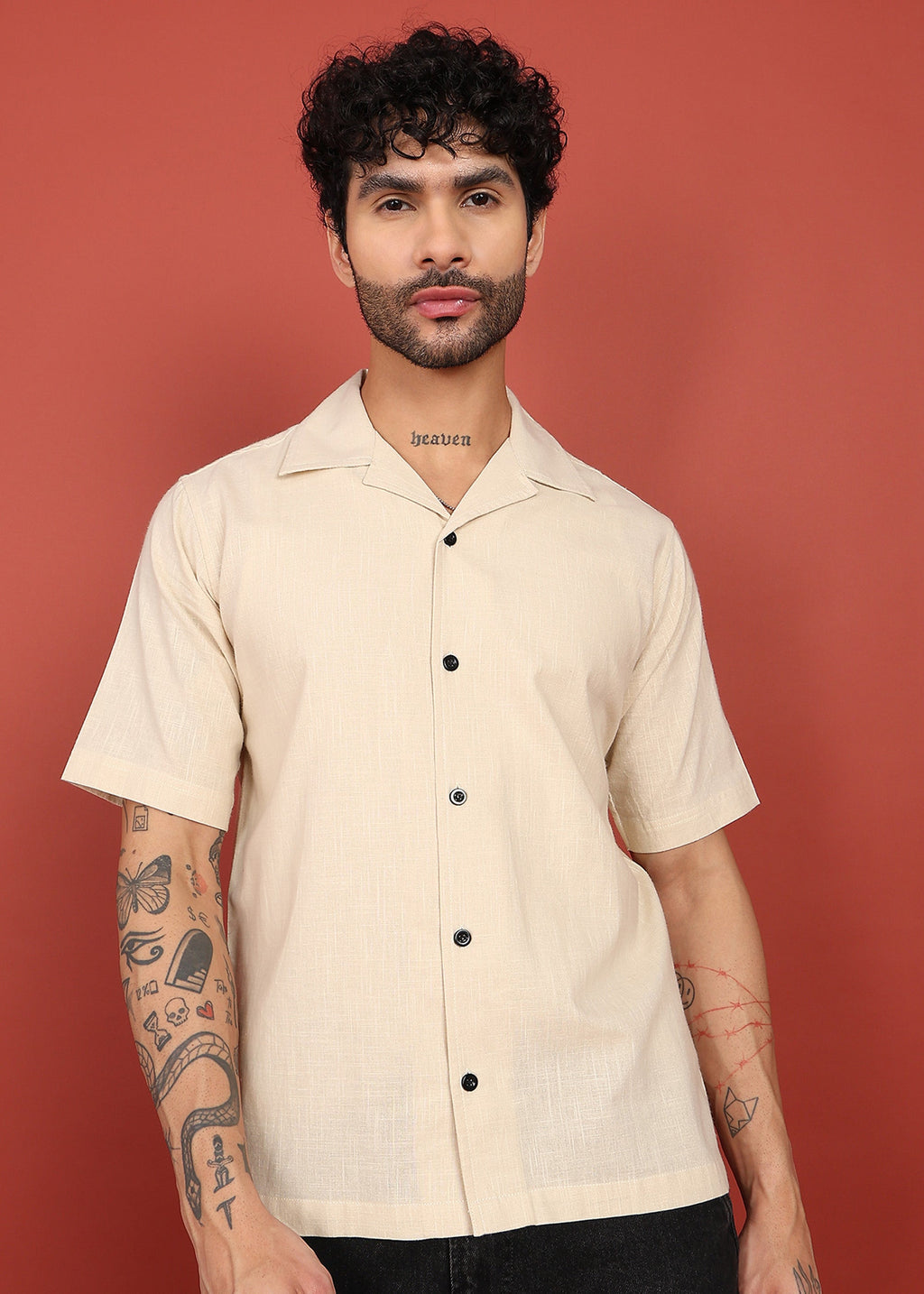 Fabmade Ivory Bloom Back-Print Shirt