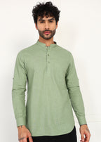 Fabmade Sage Linen Kurta