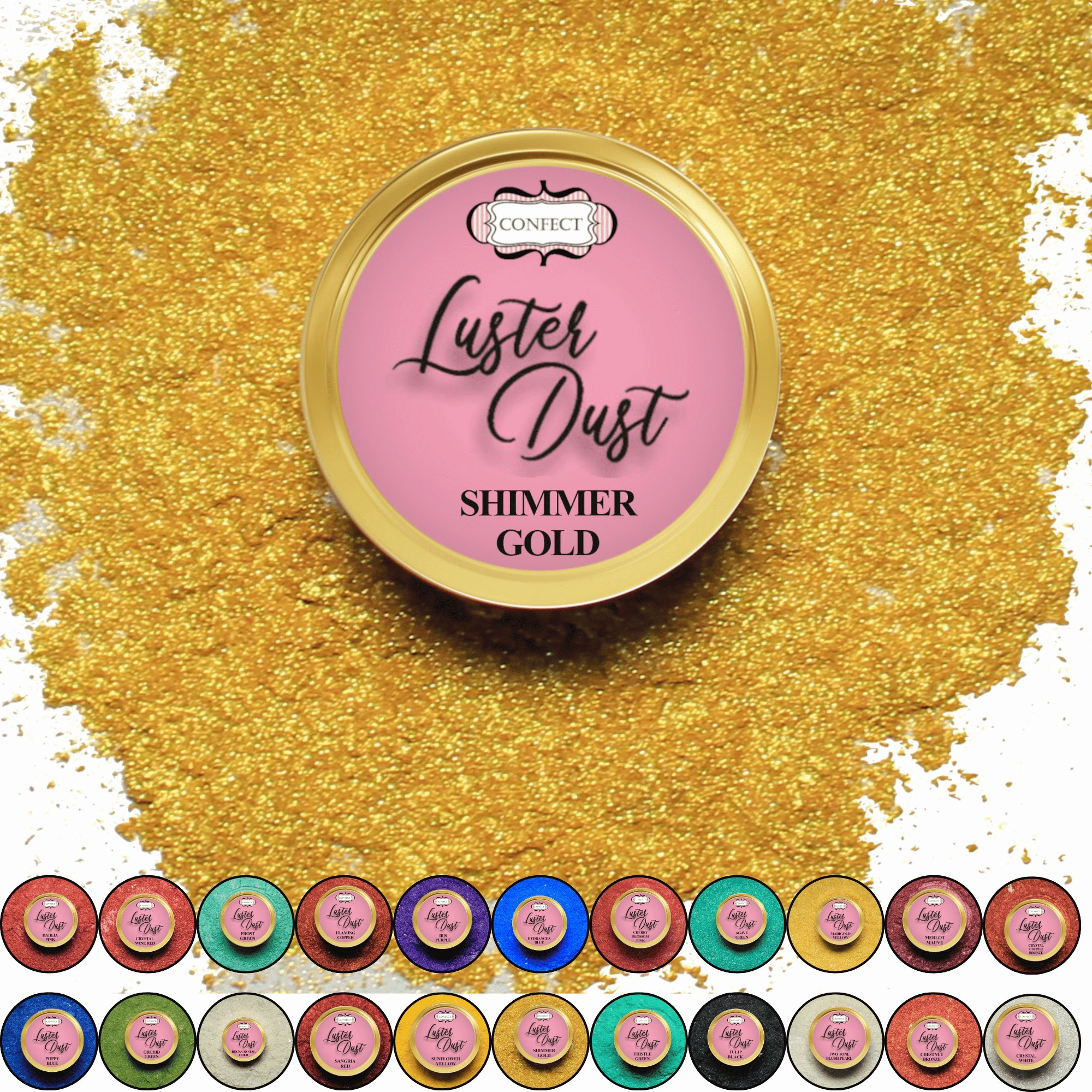 confect shimmer gold luster dust br b 5 gms b