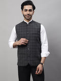 Even Apparels Men's Grey Nehru Jacket With Welt Pockets