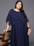 Ahalyaa Plus Size Round neck Maxi Ethnic Dress - Distacart