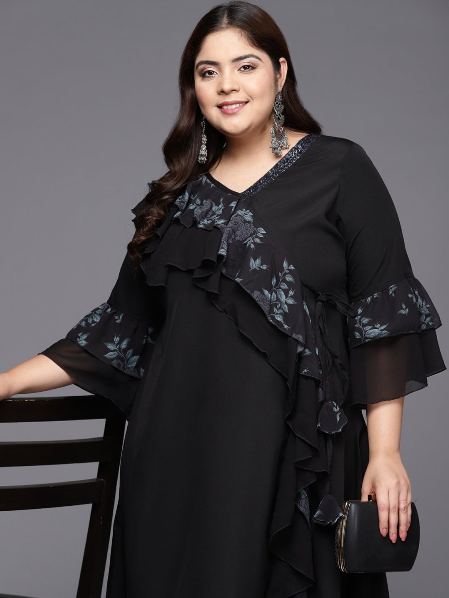 Ahalyaa Floral Bell Sleeves Kurta