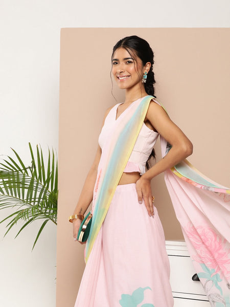Ahalyaa Women Chiffon Floral Saree