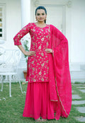 Yash Enterprise Trendy Foux Georgette Embroidery Red Readymade Salwar Suit - Distacart