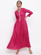 trueBrowns Pink Gold Lace Dress - Distacart