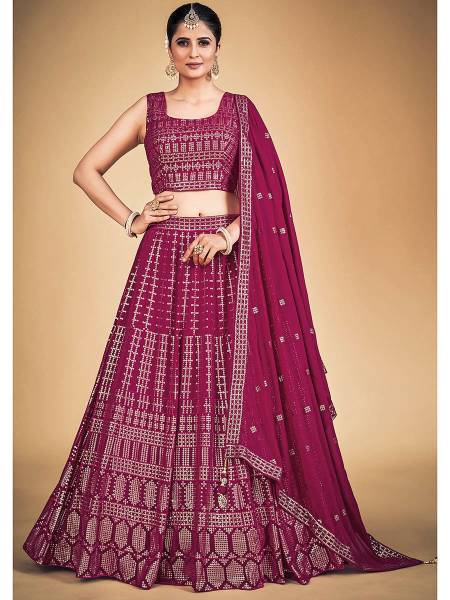 Myra Pink Georgette Real Georgette Lehenga Choli