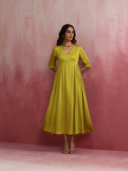 trueBrowns Modal Lime Green Dress