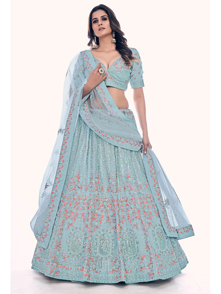 Myra Firozi Soft Net Embroidered Designer Lehenga Choli