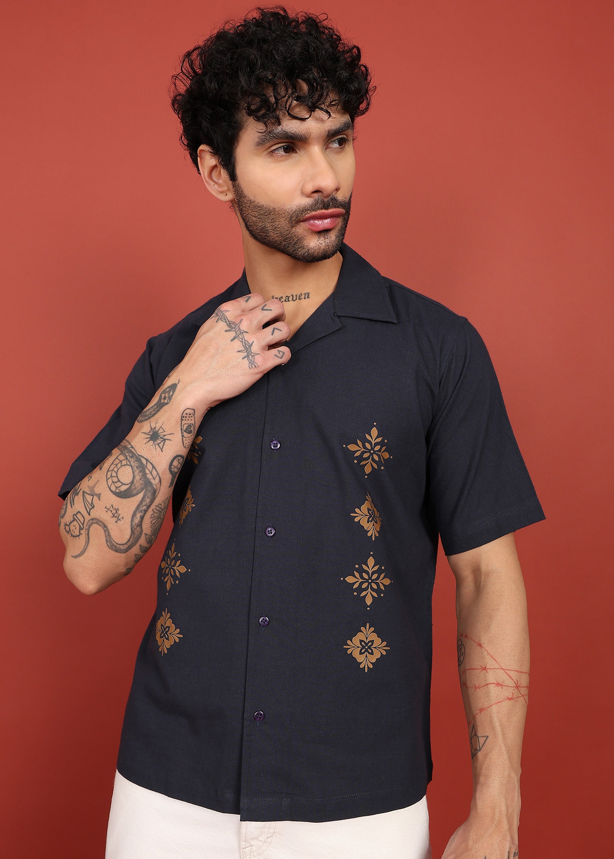 Fabmade Midnight Bloom Printed Shirt