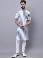 Even Apparels Grey Pure Cotton Short Sleeves Kurta With Band Collar - Distacart