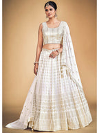 Myra White Georgette Real Georgette Lehenga Choli