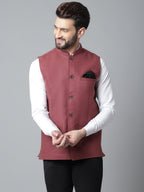 Even Apparels Men's Brown Pure Wool Nehru Jacket