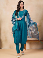 The52 Printed Viscose Rayon Fabric Straight Kurta, Pant and Dupatta Set - Distacart
