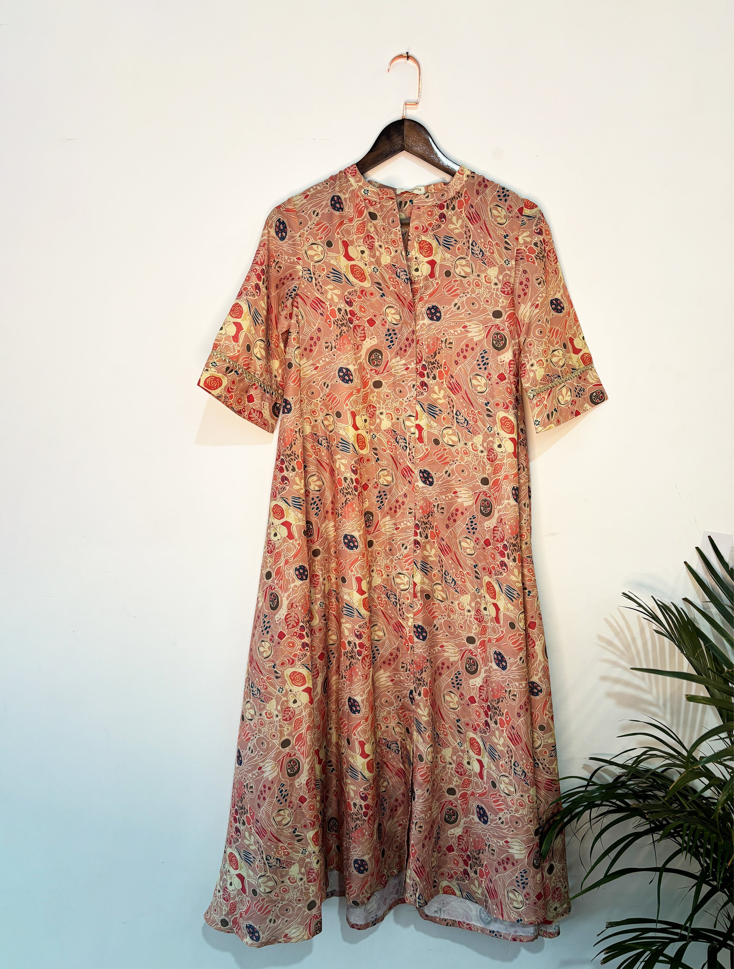trueBrowns Beige Flared Kurta Set - Distacart
