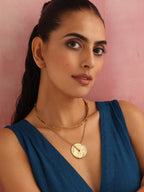 trueBrowns Brass Circular Layererd Necklace