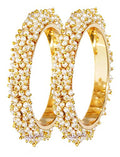 Gold-Plated Alloy Pearl Cluster Bangle Set - The Pari - Distacart