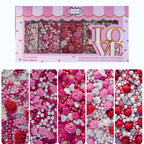 confect pink mini roses lips i silver hearts vermcelli and white pearls sprinkles for baking cake decorative baby shower sprinkles edible sprinkles mix pack of 5