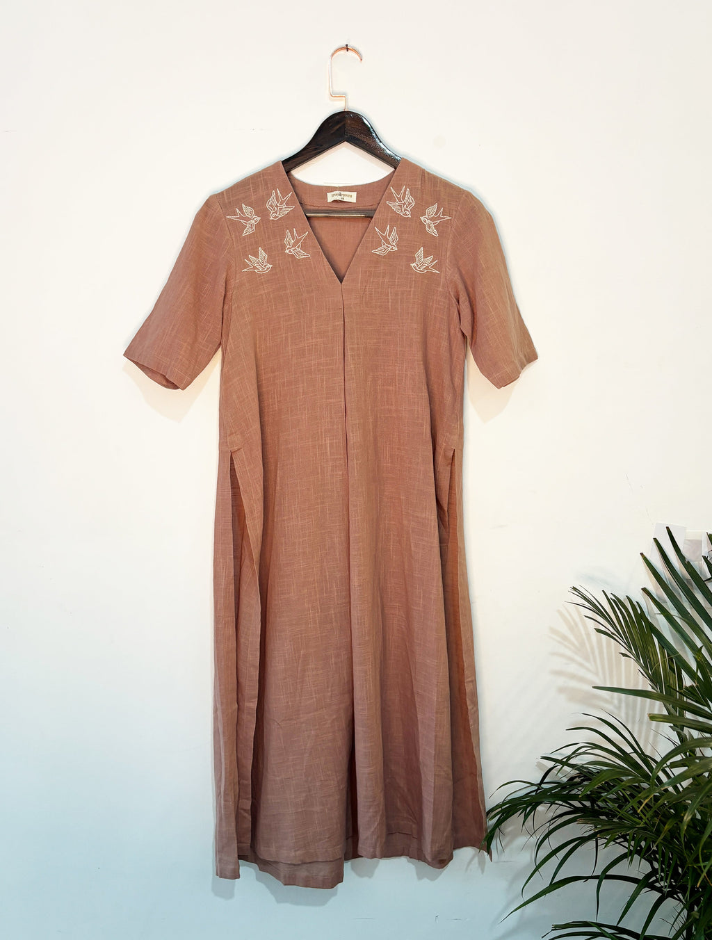 trueBrowns Pink Gauze Dobby Kurta Set - Distacart