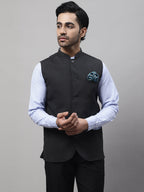 Even Apparels Men's Grey Nehru Jacket With Welt Pockets