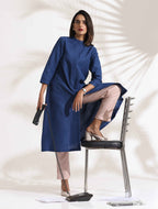 trueBrowns Blue Slub Kurta Set - Distacart