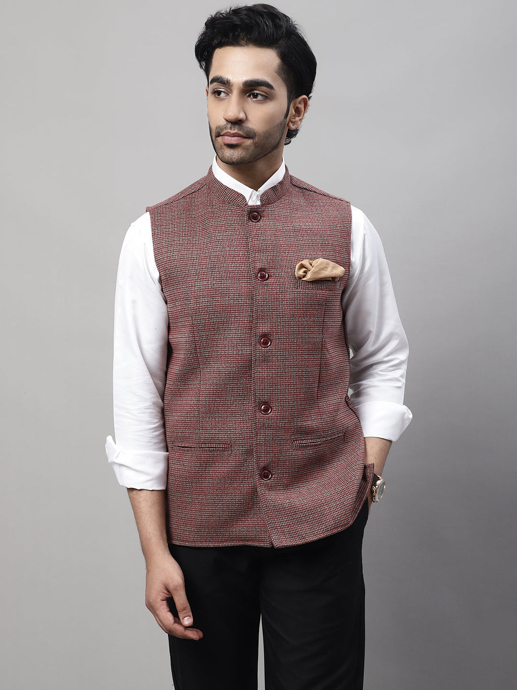 Even Apparels Men's Multi Nehru Jacket With Welt Pockets