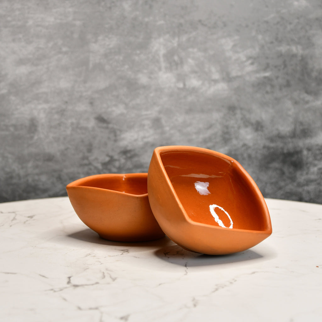 Sowpeace Premium Set of 2 Terracotta Square Serving Bowls - Distacart
