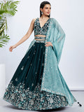 House of Panchhi Pink Net Cutdana, Sequins And Zarkan Embroidery Lehenga Choli & Dupatta