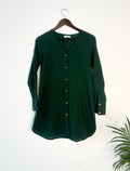 trueBrowns Dark Green Dobby Top