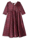 Ahalyaa Girls Printed A-Line Maxi Ethnic Dresses - Distacart