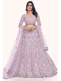 Myra Lilac Soft Net Embroidered Designer Lehenga Choli