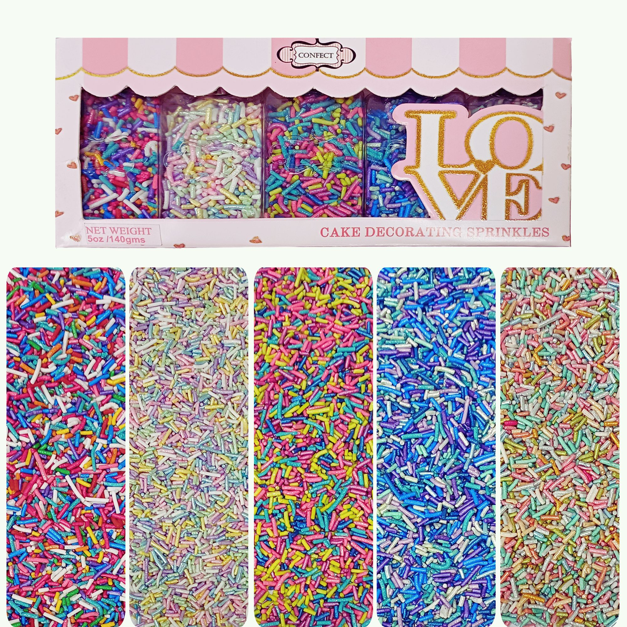confect rainbow magic sprinkles mix colourful celebration sprinkles for cake decor 140 gms rainbow sprinkles 01