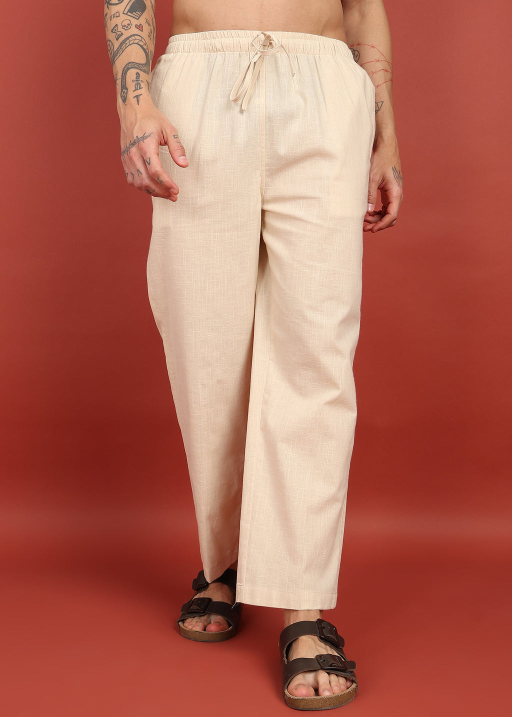 Fabmade Ivory Comfort Linen Pyjama