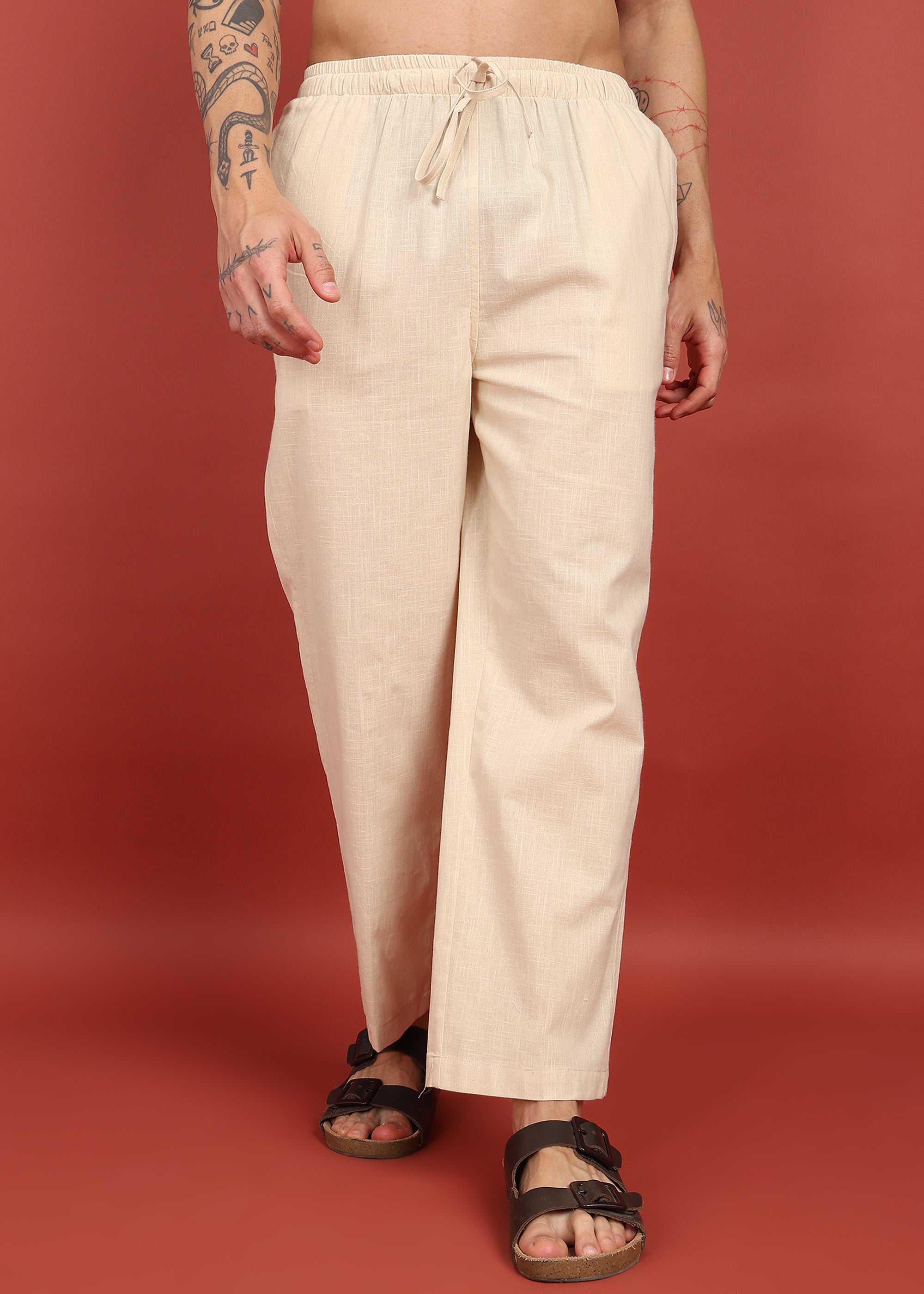 Fabmade Ivory Comfort Linen Pyjama