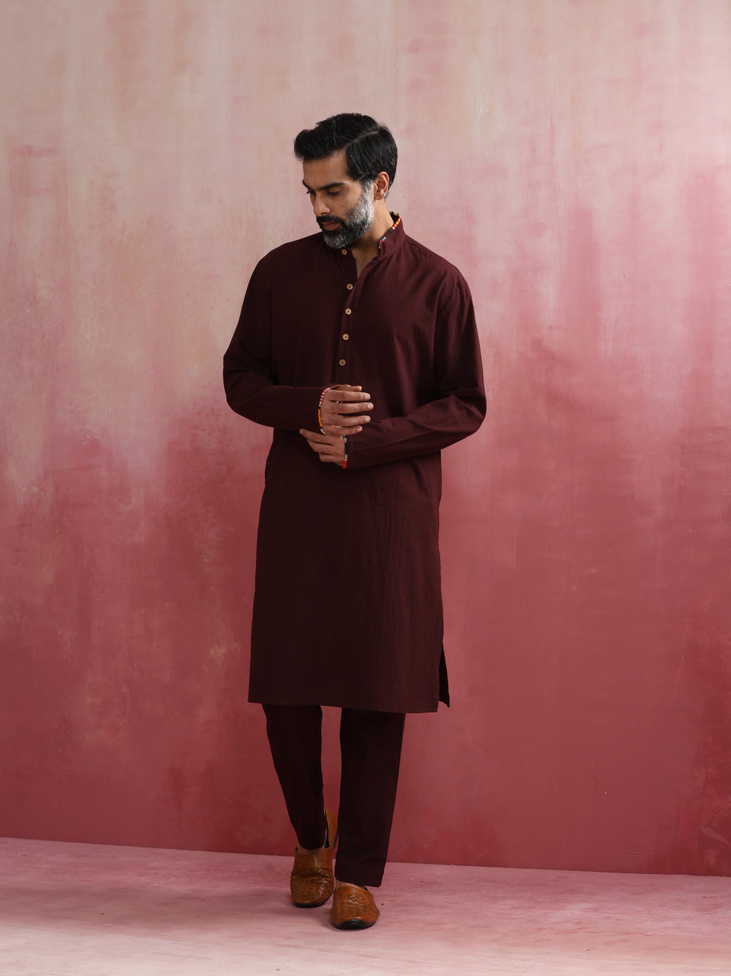 trueBrowns Men's Cola Mandarin Collar Kurta