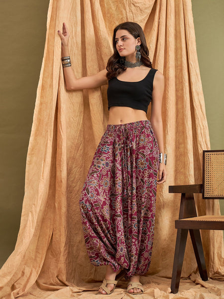 InWeave Burgundy Big Jaal Harem Pant