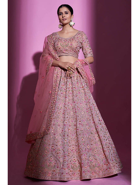 Myra Mauve Georgette Embroidered Designer Lehenga Choli
