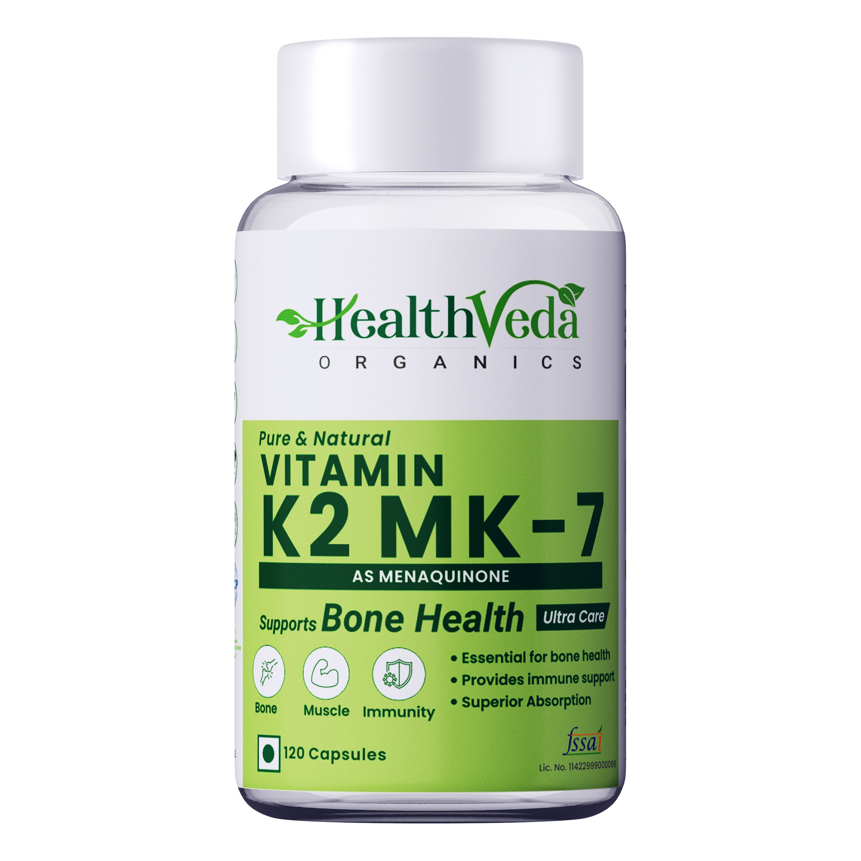 Health Veda Organics Vitamin K2 Capsules - Distacart