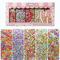 confect spring sprinkles 5 white pink and sky blue pearls stars pack of 5 100gms