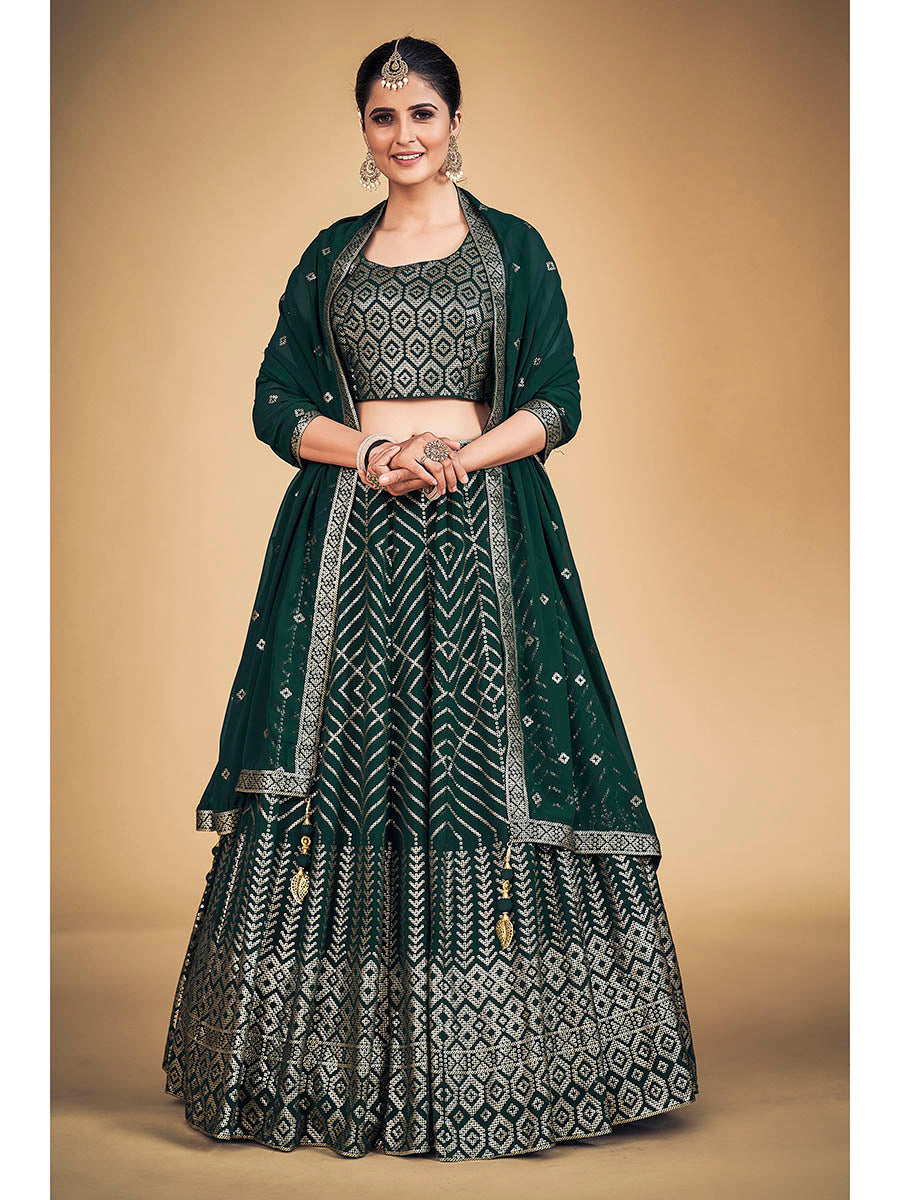 Myra Green Georgette Real Georgette Lehenga Choli
