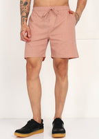 Fabmade Men’S Peach Linen Shorts