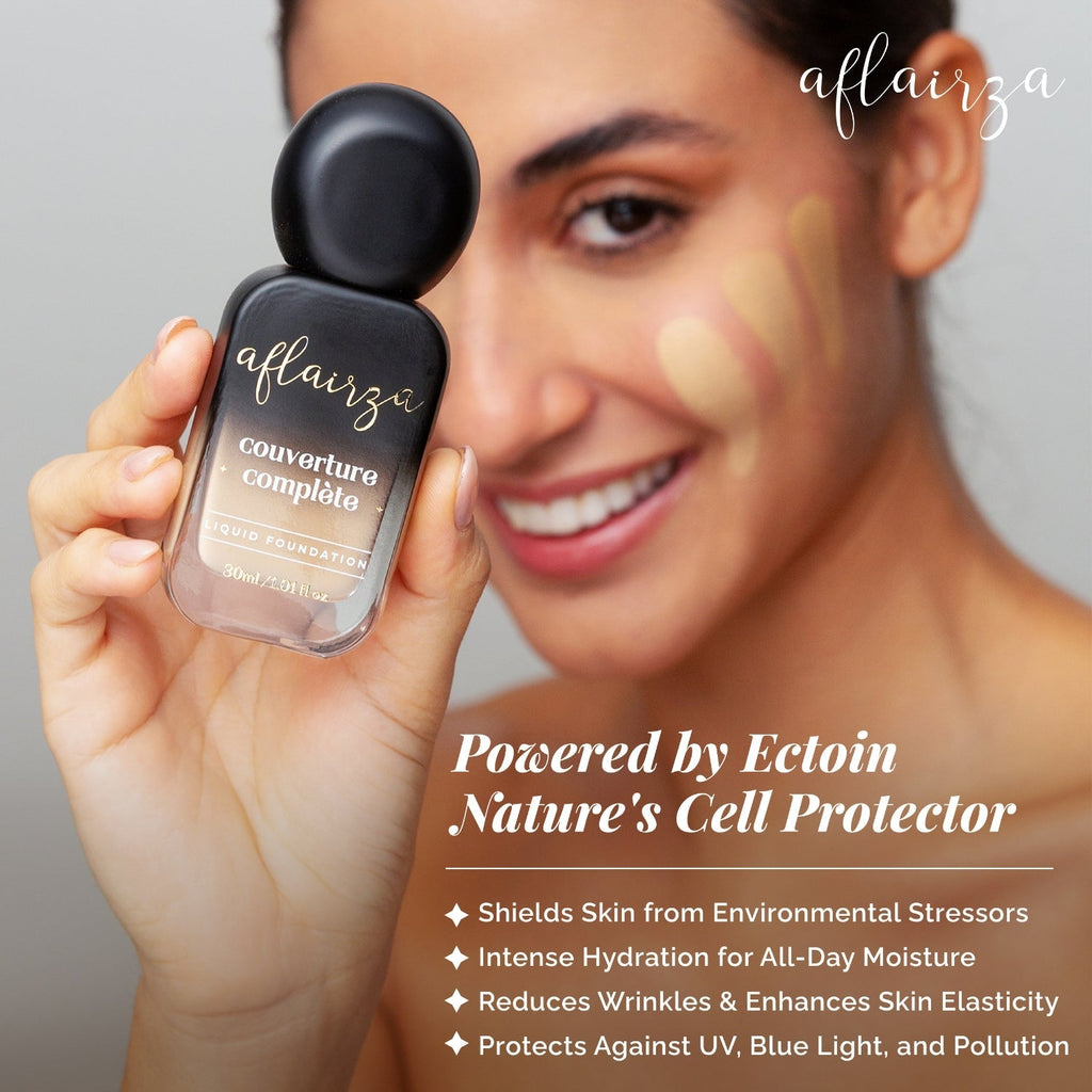 Aflairza Coverture Complete Liquid Foundation with 7 Shades for All Skin Tones