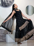 Yash Enterprise Awasome Embroidery Georgette Black Readymade Salwar Suit - Distacart