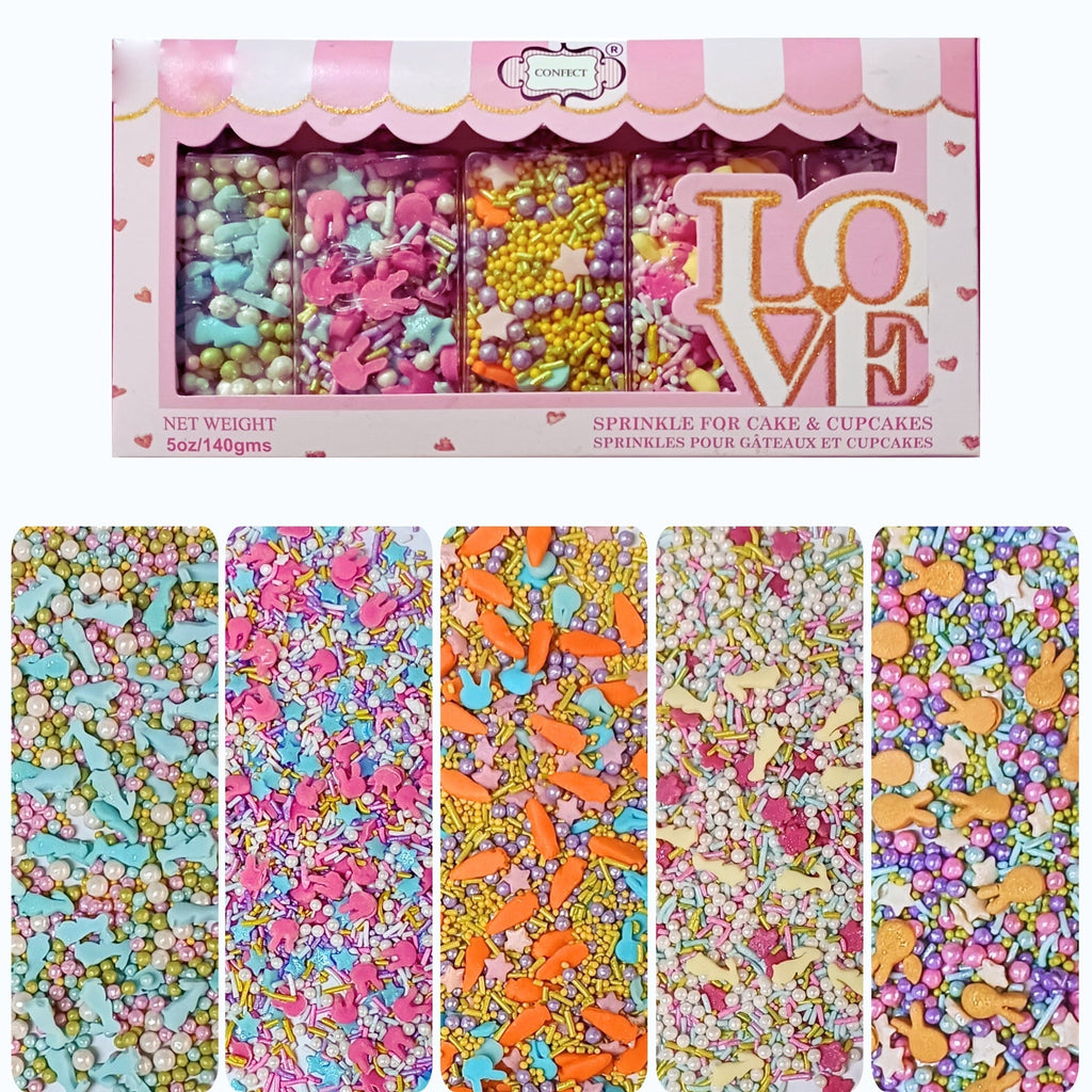confect easter sprinkles edible edible sprinkles mix for baking cake pack of 5 100gms