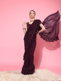 Ahalyaa Ruffled Poly Georgette Saree