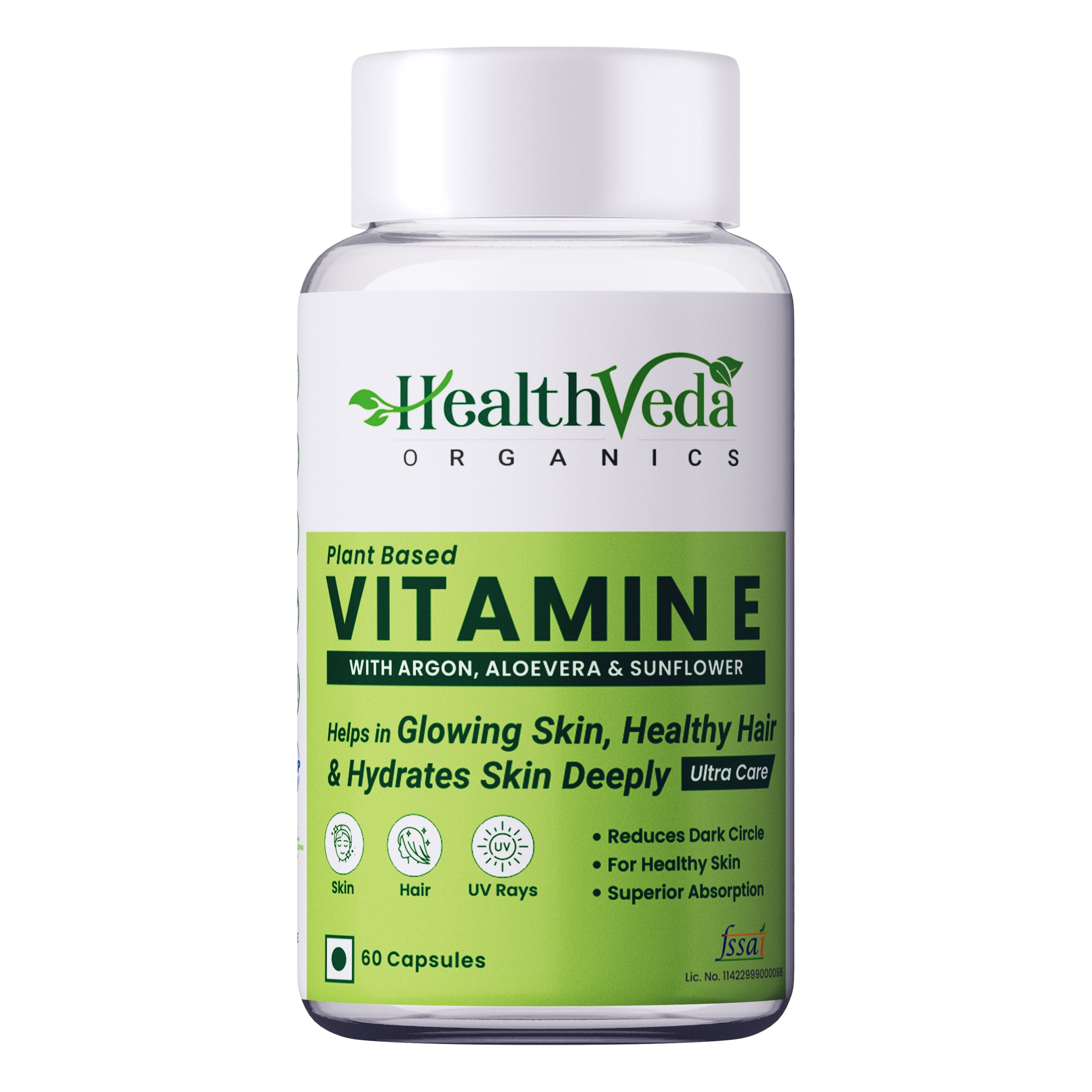 Health Veda Organics Vitamin E Capsules - Distacart