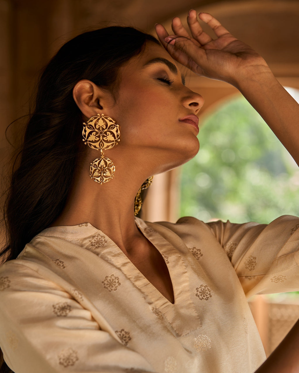 trueBrowns Gold-Polished Circle Drop Earrings - Distacart