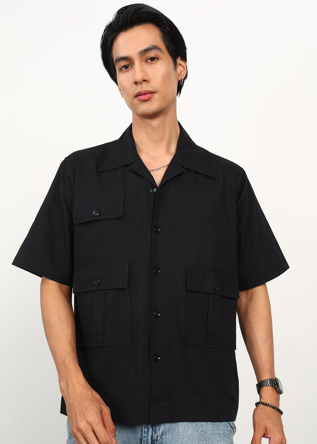 Fabmade 3 Pocket Black Shirt