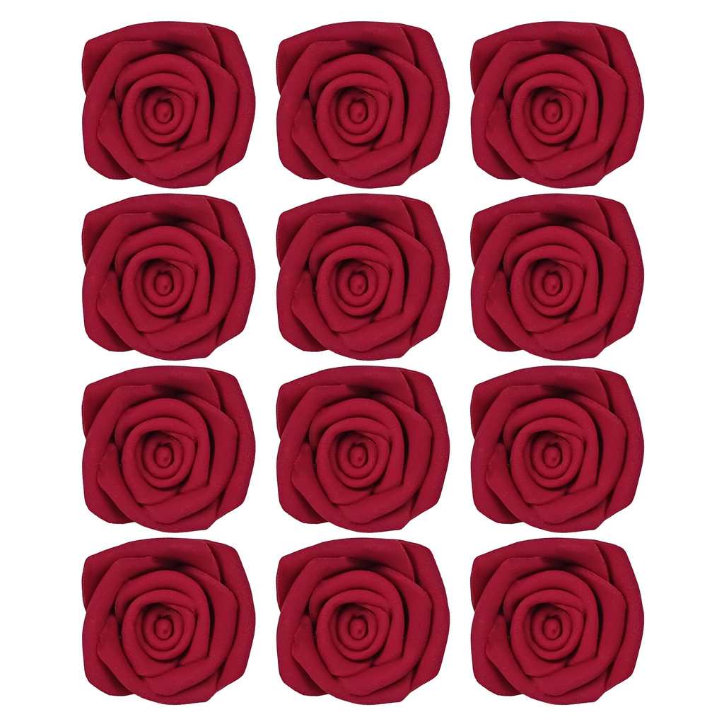 confect sugar roses topper sugar roses for cake decorations edible rich deep burgandy rose pack of 12