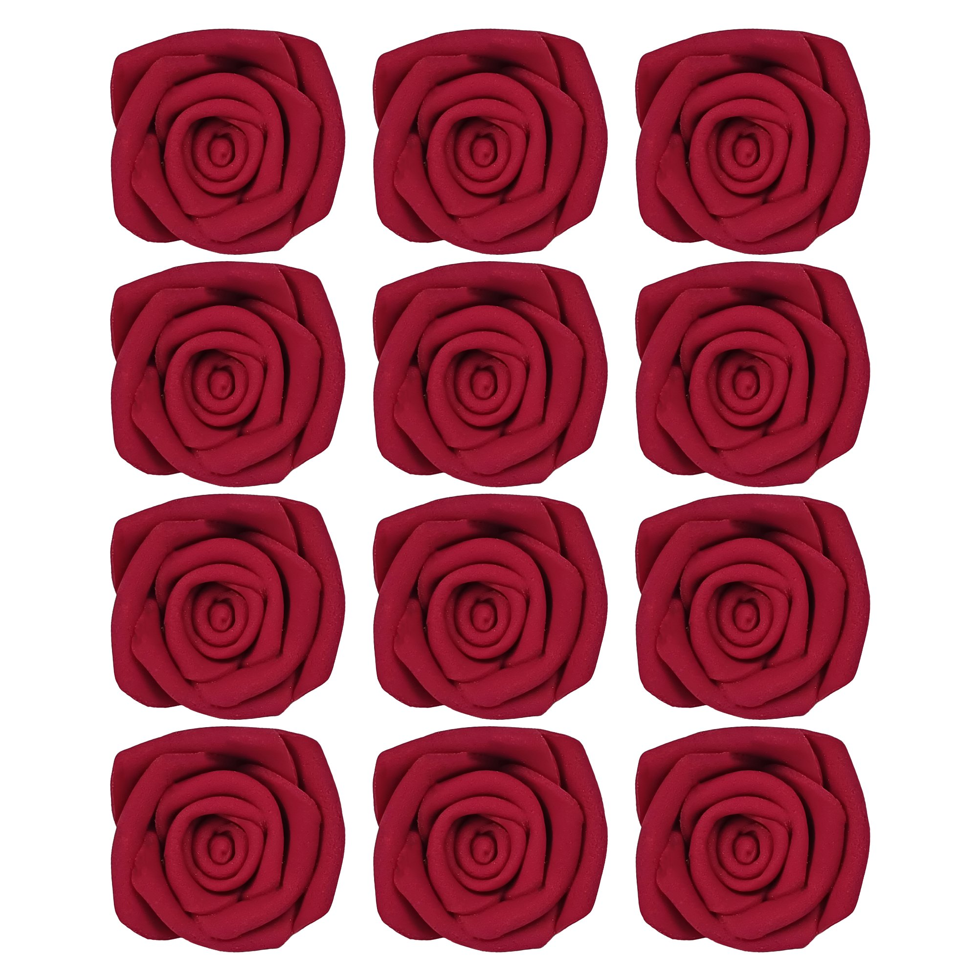 confect sugar roses topper sugar roses for cake decorations edible rich deep burgandy rose pack of 12
